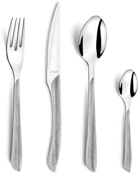 Amefa ECLAT NATURE Besteckset 24-teilig grau hochglanzpoliert