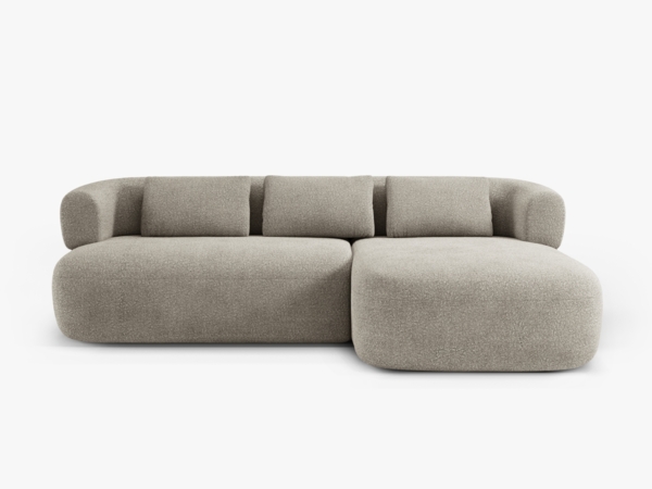 Micadoni 5-Sitzer Ecksofa Jenny Rechts Boucle Ascot Hellgrau