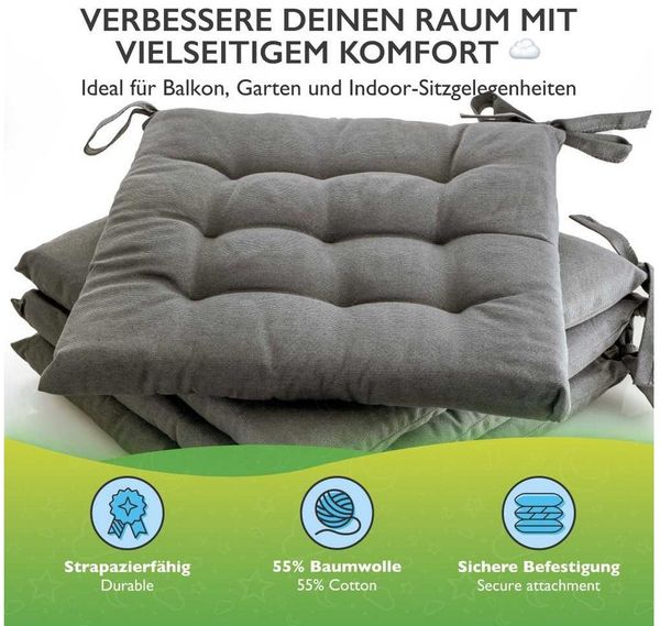 etérea Himmlische Qualität Sitzkissen etérea Sitzkissen Stuhlkissen Basic Auflage und