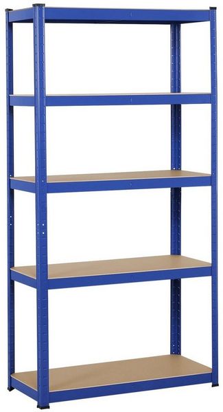 Yaheetech Schwerlastregal, Standregal Lagerregal, verstellbare Regalböden, belastbar bis 875kg, Stahl blau, 90 x 40 x 180cm