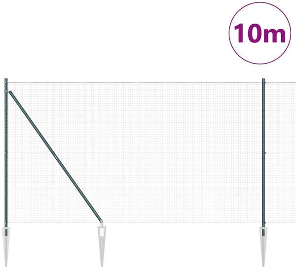 vidaXL Schweißdrahtzaun mit Spikes 10 x 1,5 m PVC-beschichteter Stahl 3352060 Bild 3