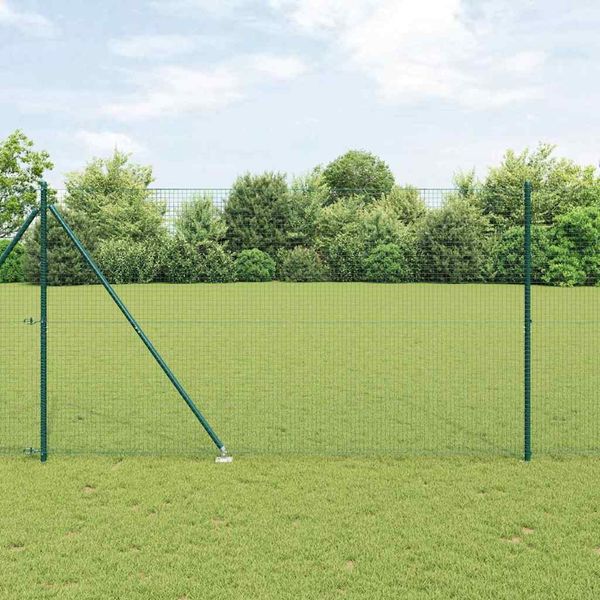 vidaXL Schweißdrahtzaun mit Spikes 10 x 1,5 m PVC-beschichteter Stahl 3352060