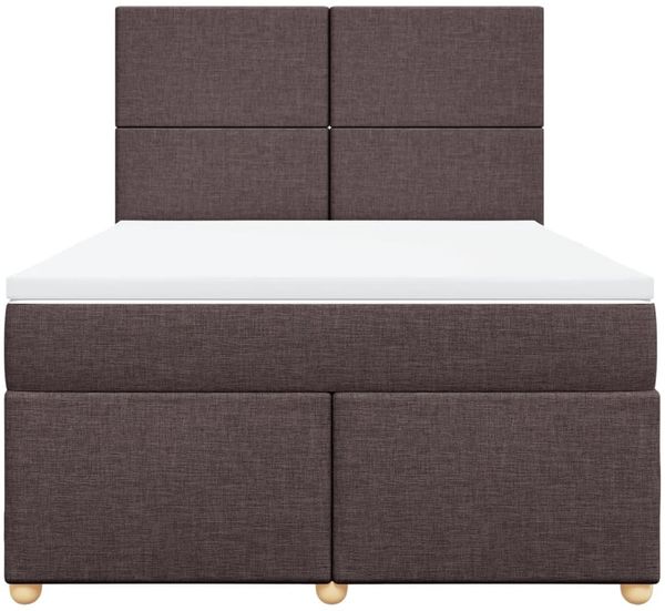 vidaXL Boxspringbett mit Matratze Dunkelbraun 140x190 cm Stoff 3293571 Bild 6