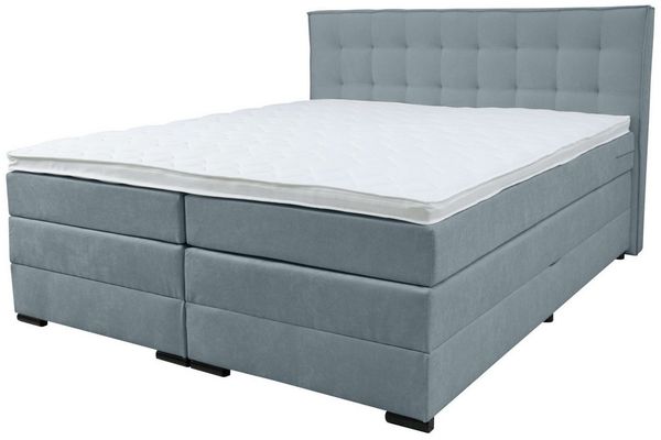 Home affaire Boxspringbett Köln, Doppelbett, Polsterbett, Federkernbett, Komforbett, 160, 180 cm, inkl. Topper, zwei Bettkästen, Taschen-Federkernmatratze, Härtegrad 3