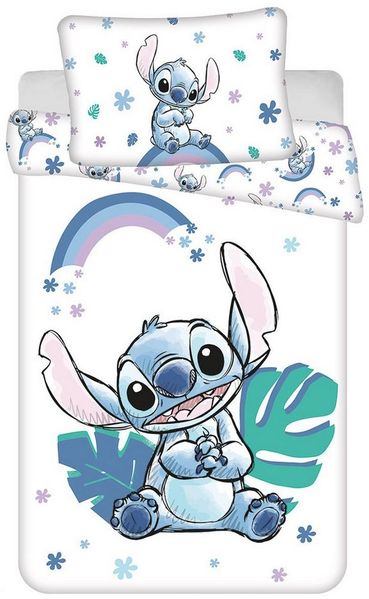 Disney Kinderbettwäsche Disney Lilo und Stitch Kinderbettwäsche 100x135 + 40x60 cm Baumwolle, Renforcé, 2 teilig