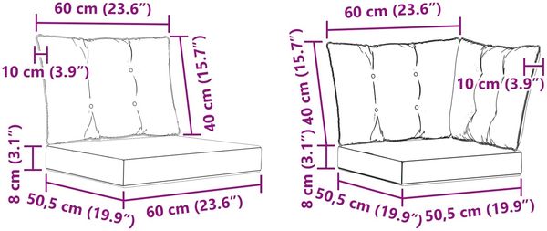 vidaXL Outdoor-Sofagarnitur mit Kissen 5 pcs Weiß und Beige 3389483 Bild 11