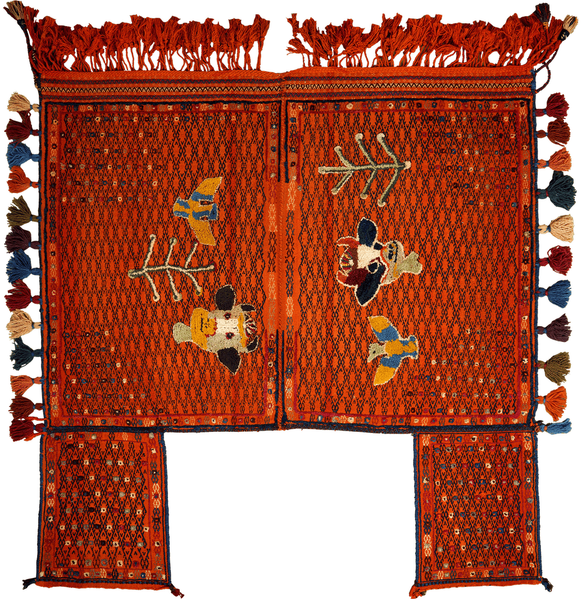 Looma 'Mahtab' Sumak Sirdjan handgewebt, Schurwolle Orange, 155x160 cm