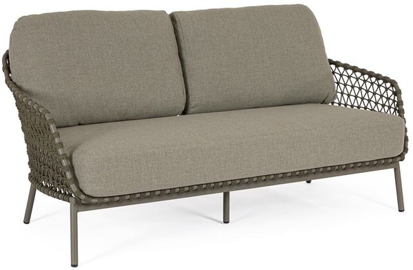 Gartensofa Assivali aus Metall, modernes Design, grün, wetterfest mit abnehmbarem Bezug