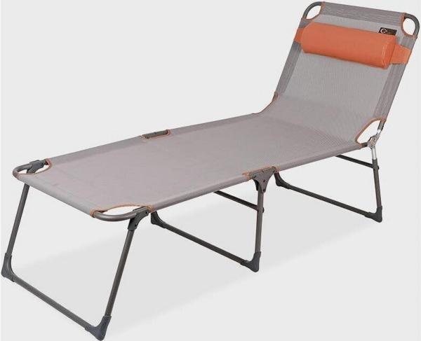 Portal Outdoor Campingliege Ava clas. Klappliege Sonnenliege Dreibeinliege Strandliege Gartenliege (Liege mit abnehmbaren Kopfkissen) klappbar wetterfest pflegeleicht 110kg Tragkraft