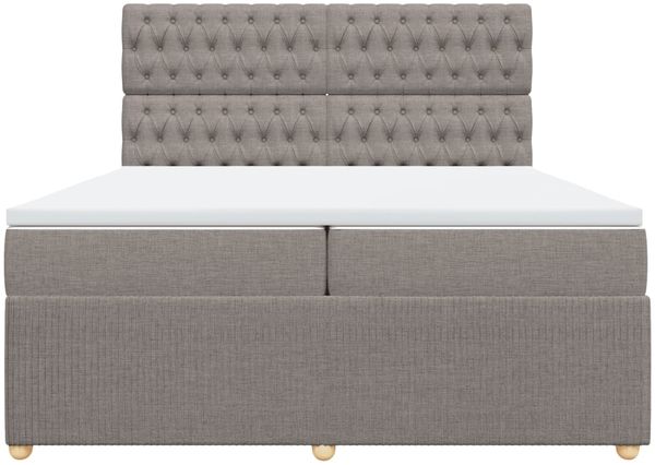 vidaXL Boxspringbett mit Matratze Taupe 200x200 cm Stoff 3294474 Bild 6
