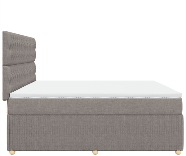 vidaXL Boxspringbett mit Matratze Taupe 200x200 cm Stoff 3294474 Bild 7