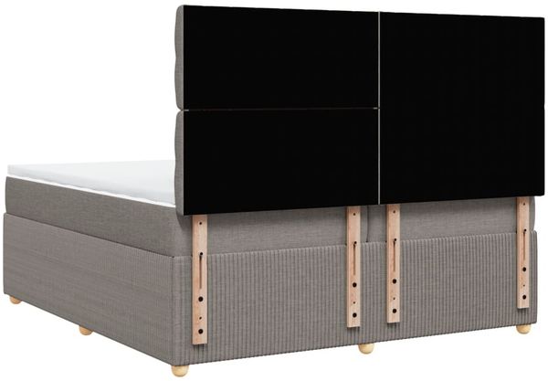 vidaXL Boxspringbett mit Matratze Taupe 200x200 cm Stoff 3294474 Bild 8