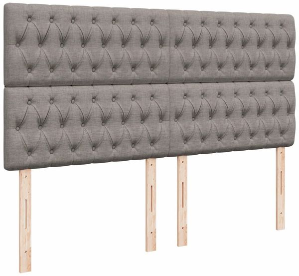 vidaXL Boxspringbett mit Matratze Taupe 200x200 cm Stoff 3294474 Bild 9
