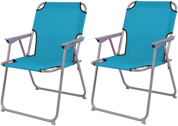 2'er Set Campingstuhl Stoff Oxfort Metall verschiedene Farben