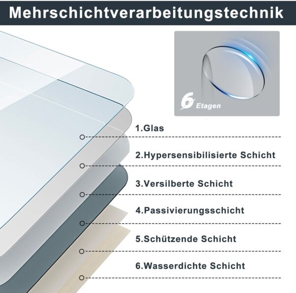 ZMH Runder Badezimmerspiegel mit Beleuchtung – LED-Wandspiegel 70 cm IP44, runder Badezimmerspiegel mit Touch-Funktion, mit dimmbarem Licht – Schalter und Antibeschlagfunktion Bild 8