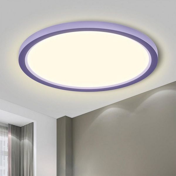 LQWELL® Deckenleuchte LED Deckenlampe, IP44 Wasserfest Badlampe Rund Flach 18W 3000K 1600LM Modern Schlicht Lampe Dünn für Wohnzimmer Badezimmer Schlafzimmer Küche Balkon Keller Büro, 220 * 24mm