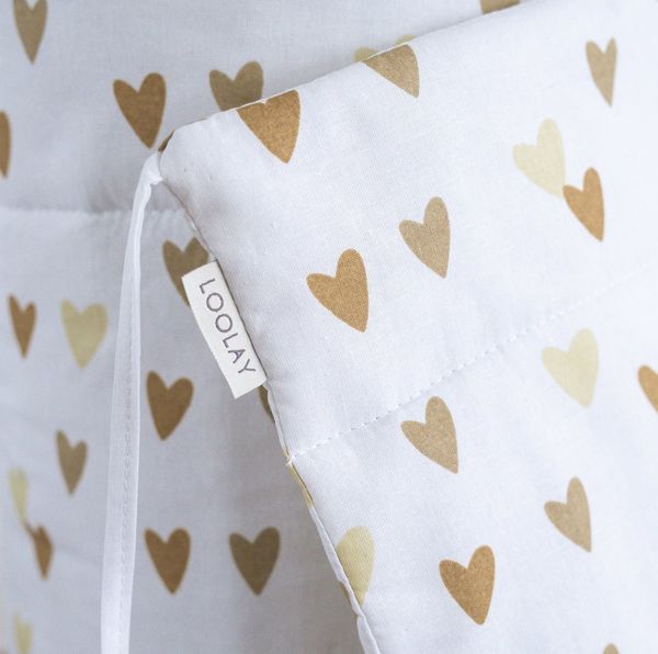 Loolay Bettnestchen 2026 TREND Muster Babybett BETTUMRANDUNG 420, 360, 210, 180 x 30cm, (Neugeborene Baby Erstausstattung PREMIUM Geschenk HASE, ROSE, IGEL, HERZ, Bärchen, Babybett Umrandung Kopfschutz Nestchen Babynest für Mädchen und Junge), 100% Eur...