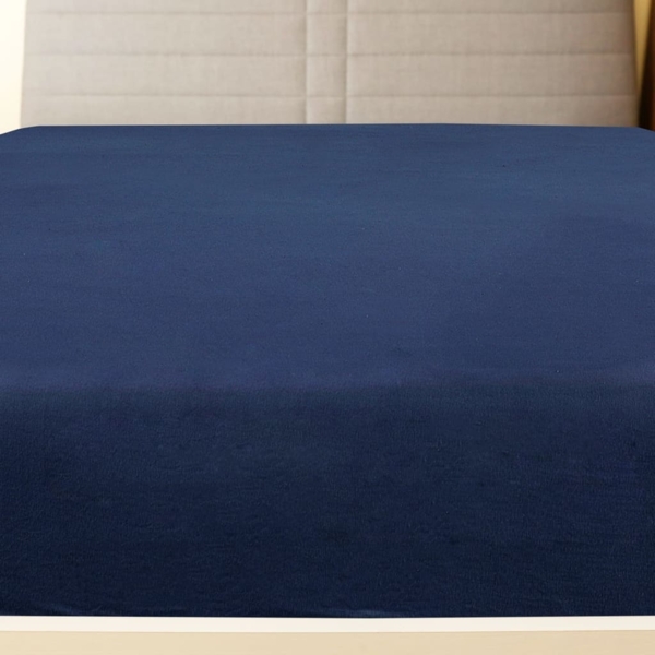 vidaXL Spannbettlaken 2 Stk. Jersey Marineblau 180x200 cm Baumwolle 136239