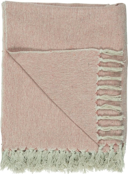 Decke Plaid Kuscheldecke Wohndecke Rose Rot Creme 130x160cm Ib Laursen 6544-37