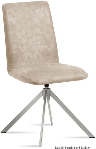 Esszimmerstuhl drehbar (8er-Set) Dozene 47x92x60 Edelstahl/Natur