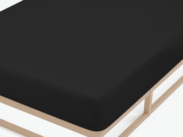 biberna Feinjersey-Spannbetttuch 0077144, schwarz, 1x 90x190 cm - 100x200 cm