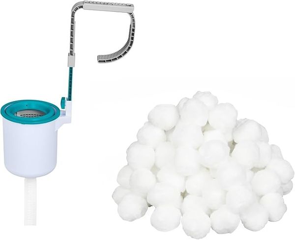 Bestway | Poolskimmer Starter-Set mit 500 g Filterbälle | Einhängeskimmer für Filtersysteme | ab 2.006 l/h | zur automatischen Reinigung der Wasseroberfläche