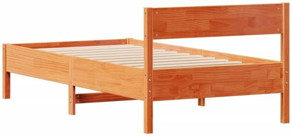 vidaXL Massivholzbett ohne Matratze Wachsbraun 90x200 Kiefernholz 3301760 Bild 8