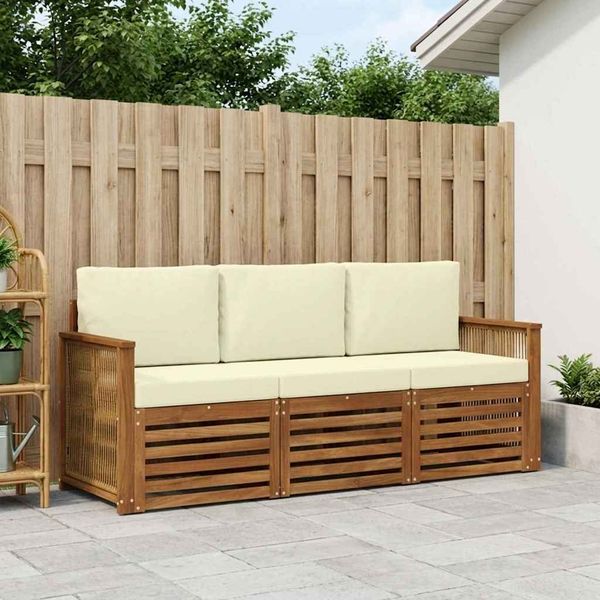 vidaXL Sofagarnituren mit Kissen 3 pcs Massivholz Akazie 3383966