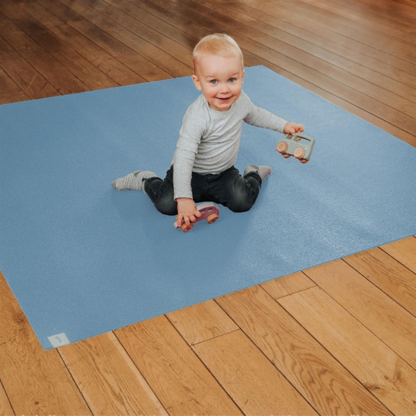 Krabbelmatte Sanosoft 180x120cm Hellblau | Öko-Tex und in Deutschland produziert - beidseitig rutschfeste Krabbelunterlage Bild 2