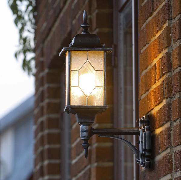 LED Außen Wandlaterne stehend im Landhausstil, schwarz, Höhe 53cm