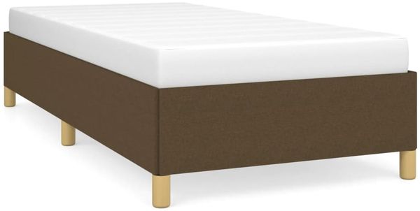Einzelbettgestell Design für Erwachsene ohne Matratze Dunkelbraun 80x200 cm Stoff d4493e