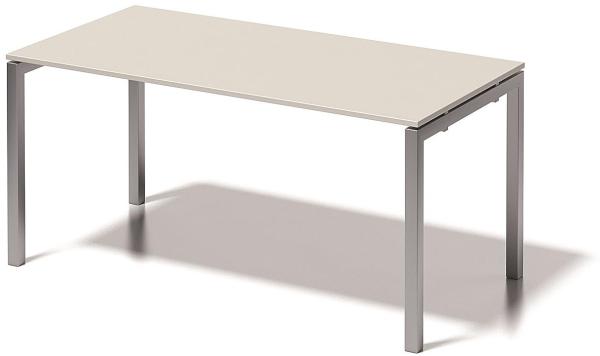 Cito Schreibtisch, 740 mm höhenfixes U-Gestell, H 19 x B 1600 x T 800 mm, Dekor grauweiß, Gestell silber