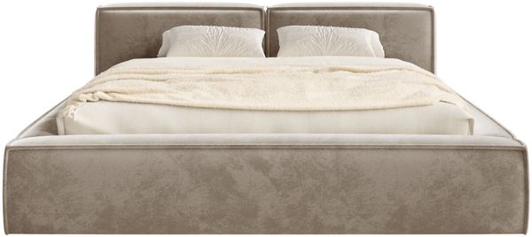 Selsey 'Tilves Slim'Polsterbett 140x200 mit Bettkasten und Lattenrost, Velours, hellbraun Bild 6