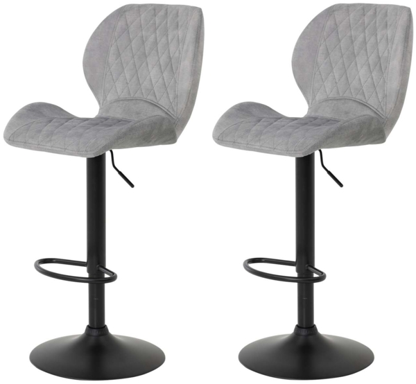 2er Set Barhocker Laila - Samt Grau