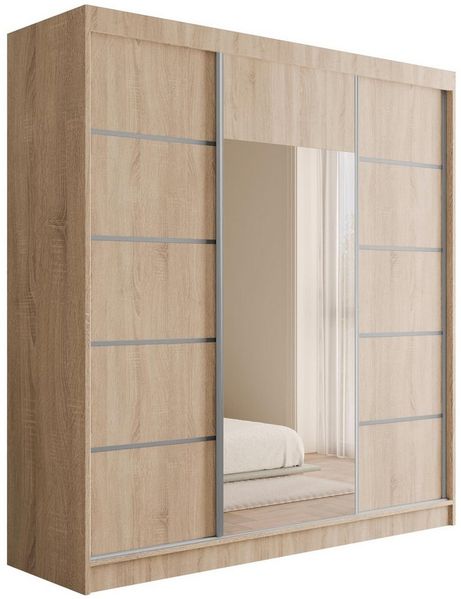 ALTDECOR Schiebetürenschrank V2-LINEA (Kleiderschrank Garderobenschrank mit viel Stauraum Moderner Schrank) Spiegel Spiegeltüren Vielseitiger Schwebetürenschrank Bild 2