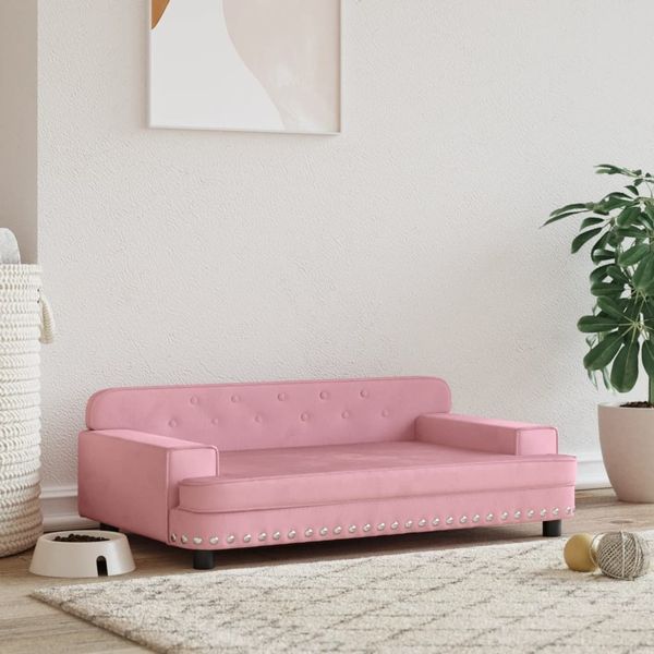 vidaXL Hundebett Rosa 90x53x30 cm Samt 171871