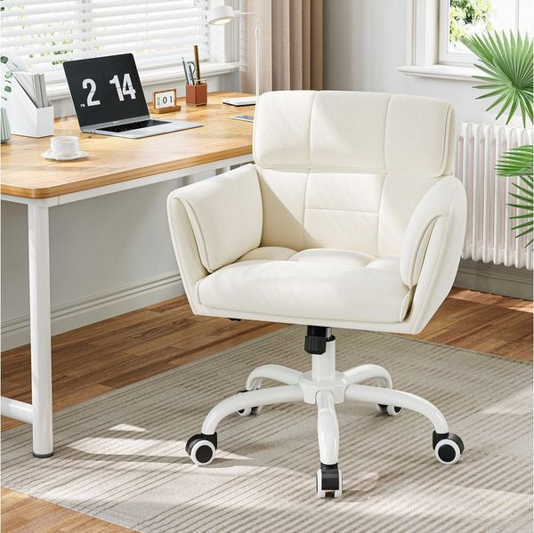 Klyvvo Drehstuhl Schreibtischstuhl, Schminktisch Stuhl mit Samtbezug, (1 St), Ideal für Homeoffice, Büro, Schlafzimmer, Jugendzimmer