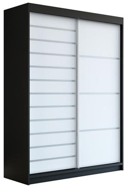 Schwebetürenschrank COLIN 2-türig Schrank 180 cm Farbe: Schwarz , weiß