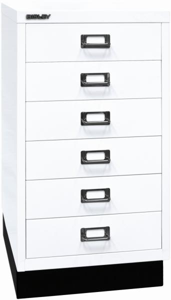 Bisley MultiDrawer™, 29er Serie mit Sockel, DIN A3, 6 Schubladen, Farbe verkehrsweiß