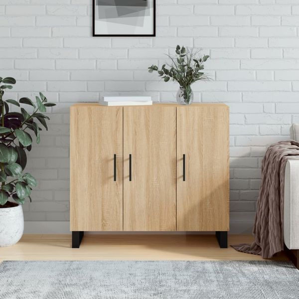vidaXL Sideboard Sonoma-Eiche 90x34x80 cm Holzwerkstoff 828135