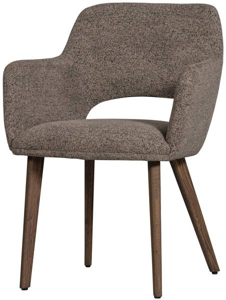 Esszimmerstuhl Murat aus Chenille-Stoff, modernes Design, taupe braun, gepolstert für Komfort