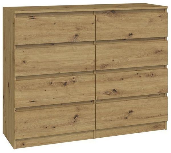 ibonto HOCHKOMMODE HANDWERKLICHE EICHE 40x120x97cm (H 97 x T 40 x B 120 cm)