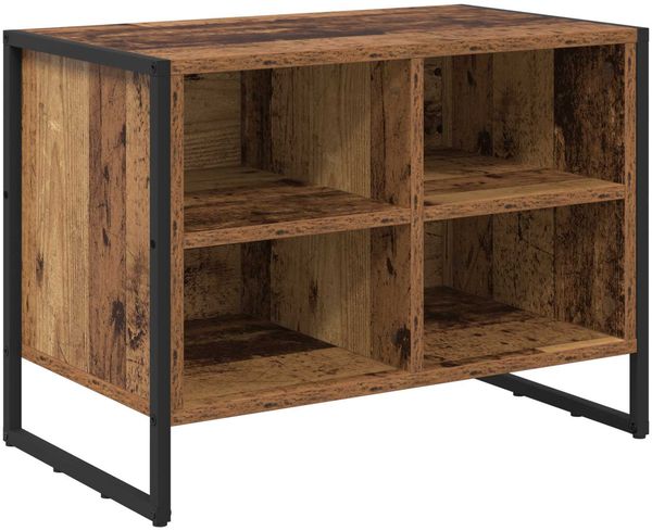 Schuhschrank, Schuhkipper für Flur, skandinavisch mit Speicher Altholz 60 x 35 x 44 cm Holzwerkstoff