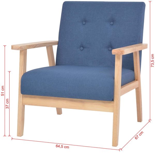 vidaXL Sofagarnitur 2-tlg. Stoff Blau [274912] Bild 9