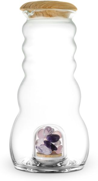 Krug Cadus Family 1,5l - Edelsteinfach und Olivenholzdeckel - mundgeblasen