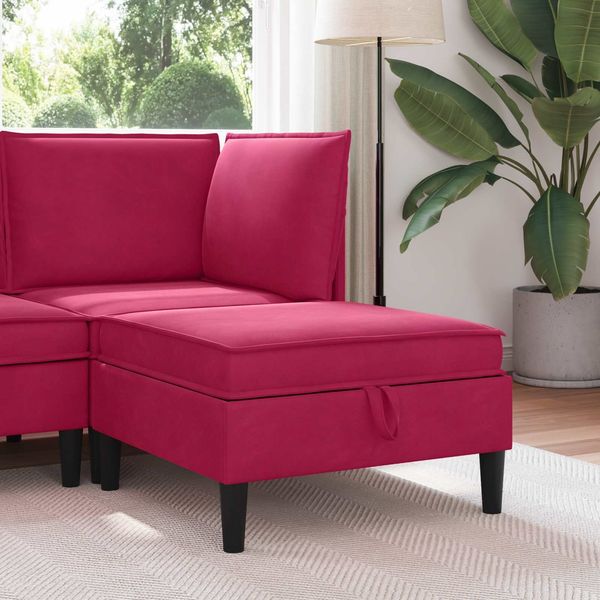 vidaXL Sofa-Hocker mit Stauraum Weinrot Samt 42027137