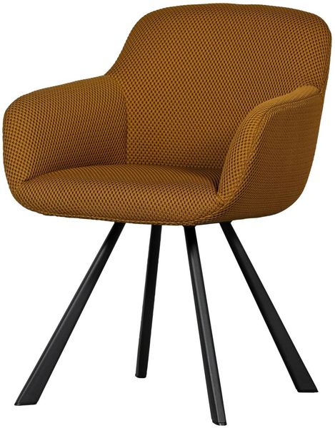 Esszimmerstuhl Juno aus Netzstoff, modernes Design, Orange, gepolstert, robustes Metallgestell