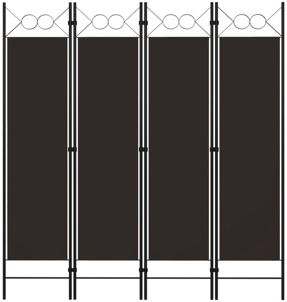 vidaXL 4-tlg. Raumteiler Braun 160 x 180 cm 320703