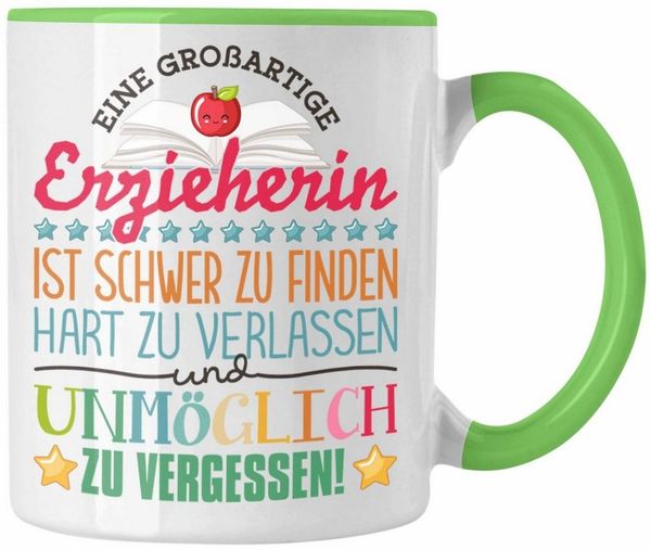 Trendation Tasse Trendation - Erzieherin Abschied Tasse Abschiedsgeschenk Spruch Kinder