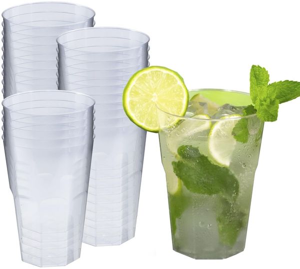 Silverkitchen 25x Cocktailbecher 200ml - Wiederverwendbare Partybecher Cocktail Becher aus Hartplastik Mehrwegtrinkbecher Made In Germany, Glasklar